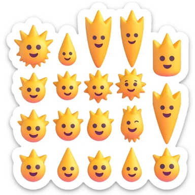 spikes in 3D emoji style sticker