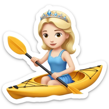 Princess on a kayak sticker