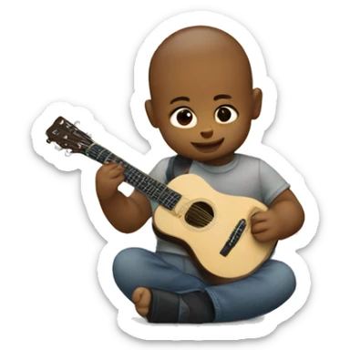 Baby with aguitar sticker