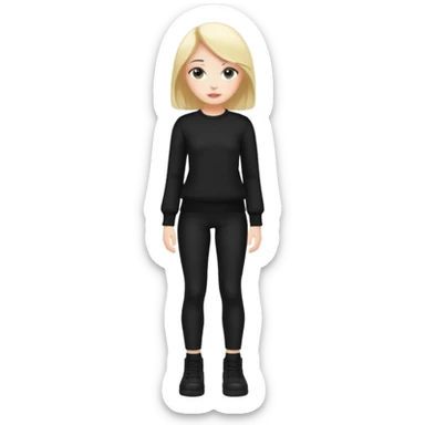 alt-girl в чёрной одежде в полный рост  sticker