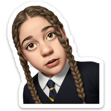 realistic schoolgirl parody portrait sticker