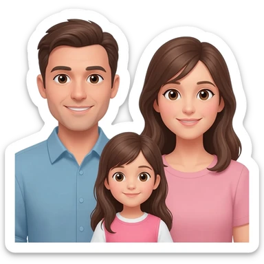 Papa mama and me family of 3 I am a girl height taller than my mum brown hair me sticker