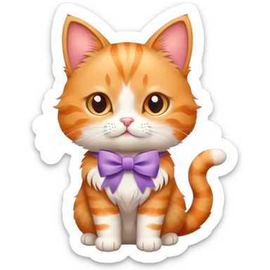 cute cat wearing a bow sticker