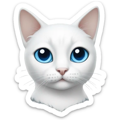 white cat with black and blue eyes  sticker