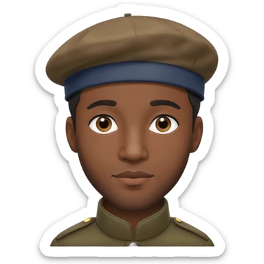Black man who is French wearing a beret sticker