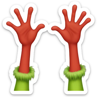 grinch hands sticker