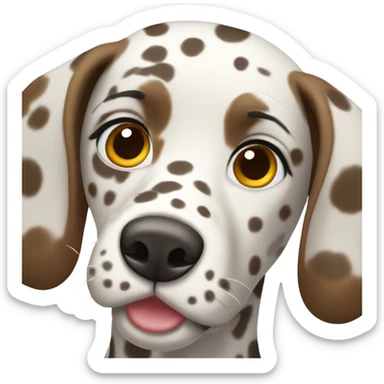 Female Dalmatian with brown spots and fully brown ears sticker