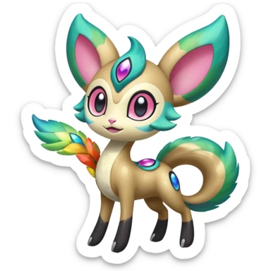 Colorful Exotic Meloetta-Vernid-Trico-Kirby-Fakémon-creature-hybrid sticker