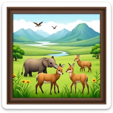 wildlife in natural grassland sticker