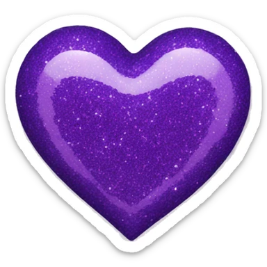 Purple glitter heart sticker