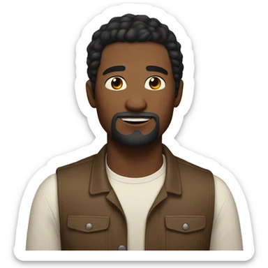 White guy with black hair hugging large light-brown skinned man sticker