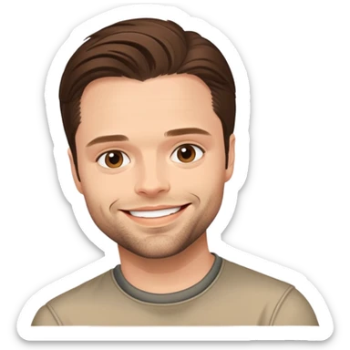 face of Sebastian Stan, smiling sticker