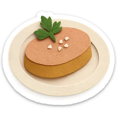 paper craft style foie gras on a plate sticker