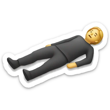 simplistic flattened person lying on ground sticker