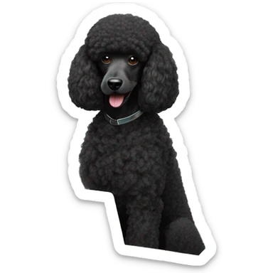 Black poodle goes to work sticker