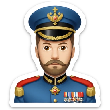 Nicholas II, Russian tsar, ornate military dress, no hat sticker