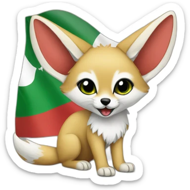 Fennec with Algerian flag sticker