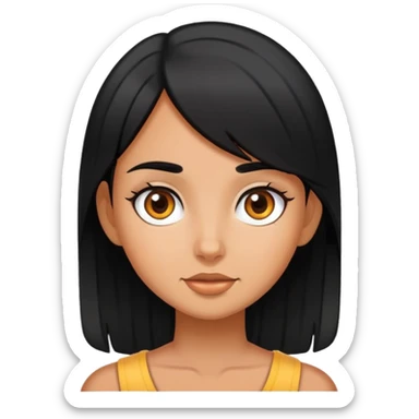 A black Hair tanned girl  sticker
