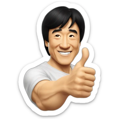 Jackie chan thumbs up sticker