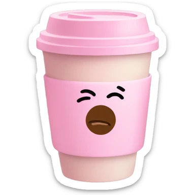 Pastel Pink coffee to go sticker