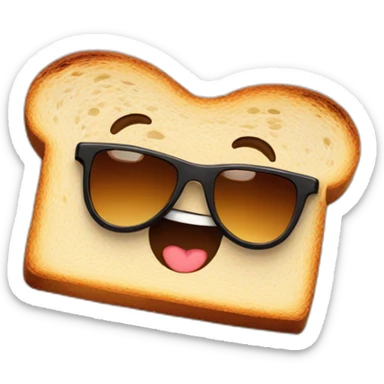 A piece of toast wearing sunglasses sticker
