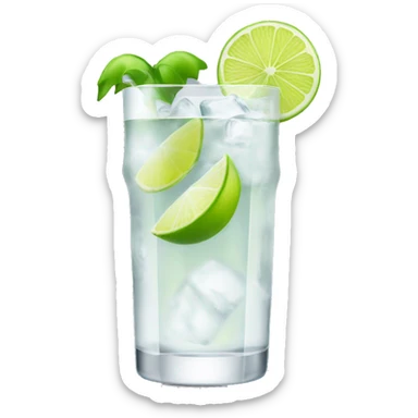 Vodka tonic with a lime short glass sticker