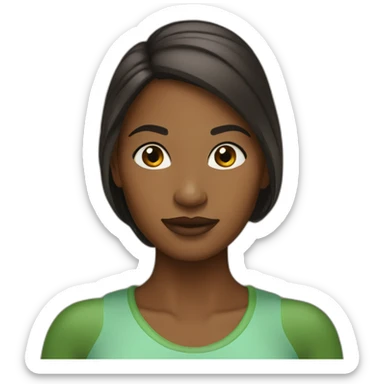 lily pad brown skin women sticker