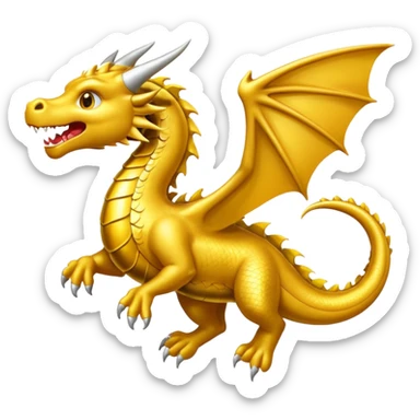 Dragón color dorado  sticker