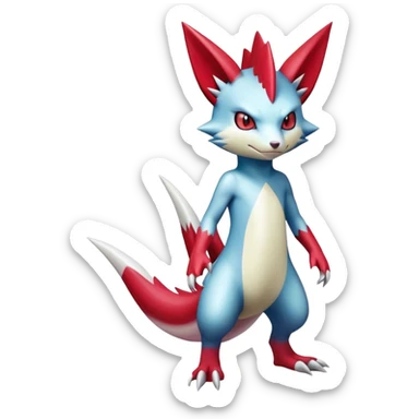 Cool Shiny Digimon-Sneasel-Zangoose-hybrid full body sticker