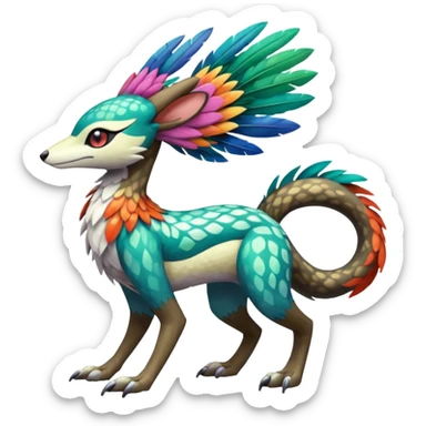Colorful Exotic Meloetta-Trico-Vernid-Sergal-Pokémon-Fakémon-creature sticker