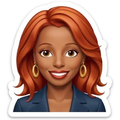 Mary J Blige with long red hair sticker