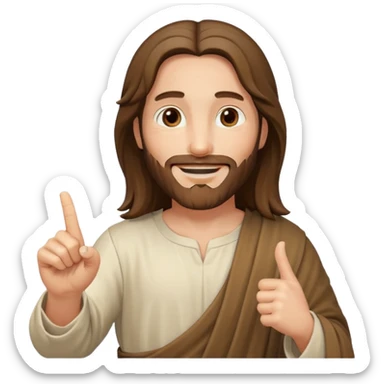 jesus pointing toward you with finger sticker