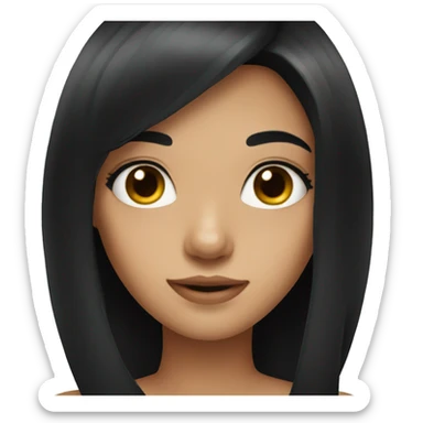 Cute girl with black hair sticker