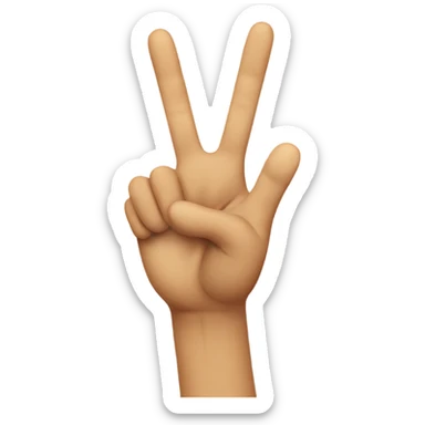 Happy face putting up the peace sign sticker