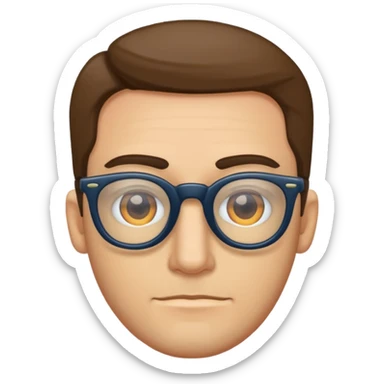 CEREBRO ANIMADO SEÑALANDO, USA LENTES sticker