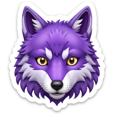 purple wolf head sticker