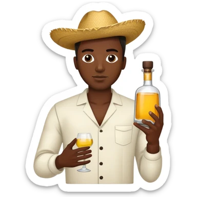 black guy holding tequila  sticker