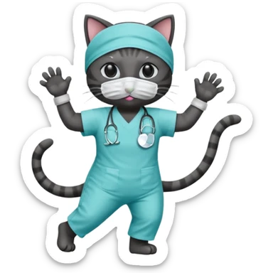 Cats dancing in operating theatre sticker