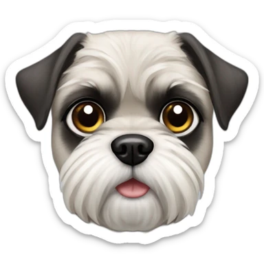 pug x schnauzer with white furr sticker