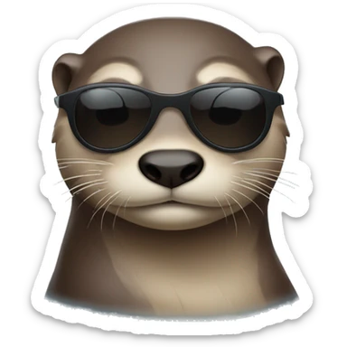 Otter with sunglasses  sticker