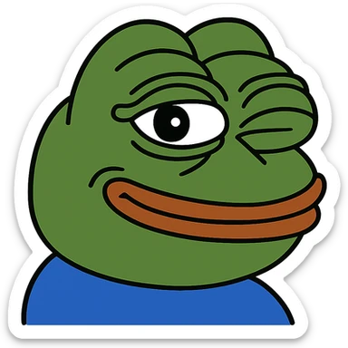 pepe the frog with a wink sticker