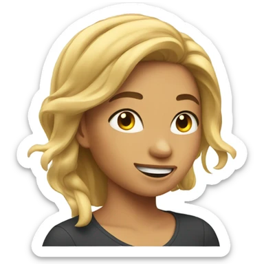 Girl flipping her hair sticker