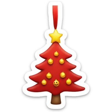 decorations on the Christmas tree of red color layers sticker