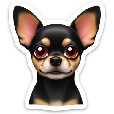 The Chihuahua dog is black and red in color sticker