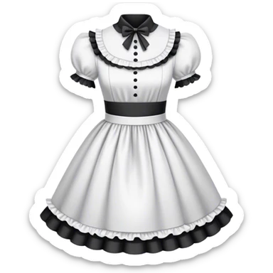 Black and white maid dress sticker