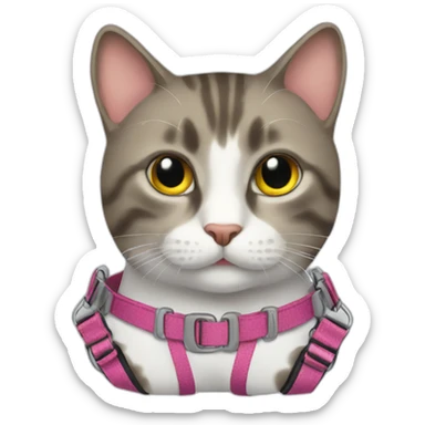 CAT wearing a harness sticker