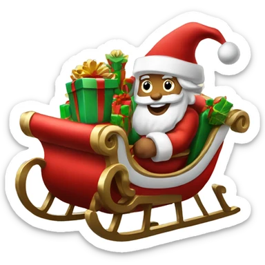Christmas presents in sleigh  sticker