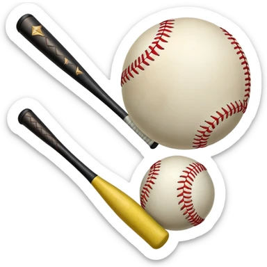 Softball with bat sticker