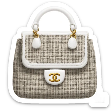 Tweed white chanel bag  sticker