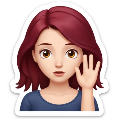 Beautiful long burgundy haired girl, shrugging shoulders sticker